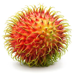 Fresh ripe rambutan tropical fruit isolated
