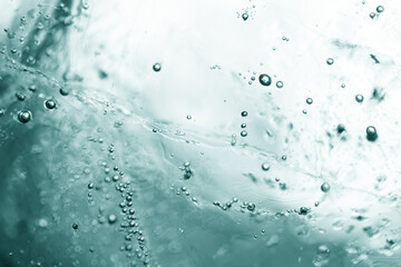 Extreme macro of air bubbles on ice block