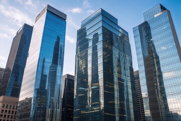 Reflective Skyscrapers and Business Office Buildings