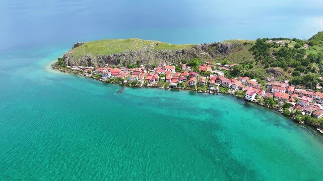 Albania Pogradec. Lin touristic village, on lake Ohrid