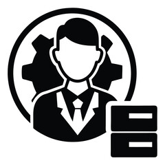 it technician element isolated data analysis on white background