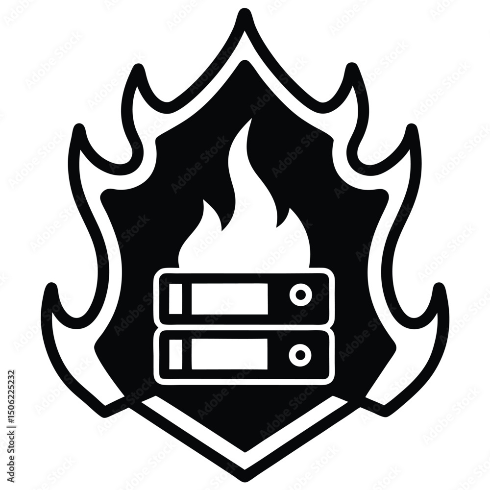 Poster it technician element isolated firewall settings on white background