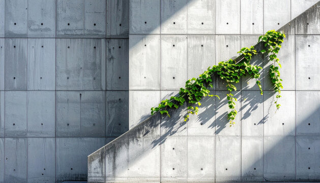 Brutalist concrete walls shadows forming geometric shapes.  Generated Image - Powered by Adobe