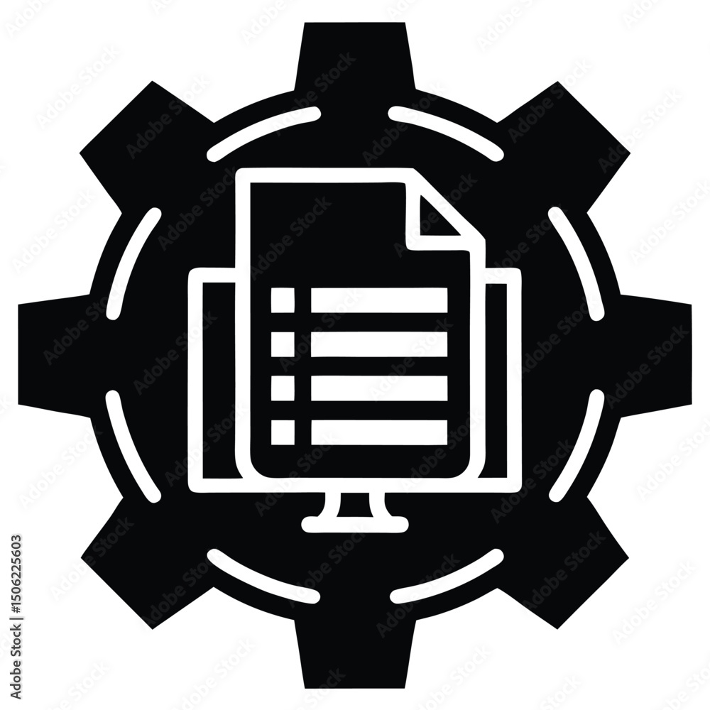 Poster it technician element isolated it documentation on white background