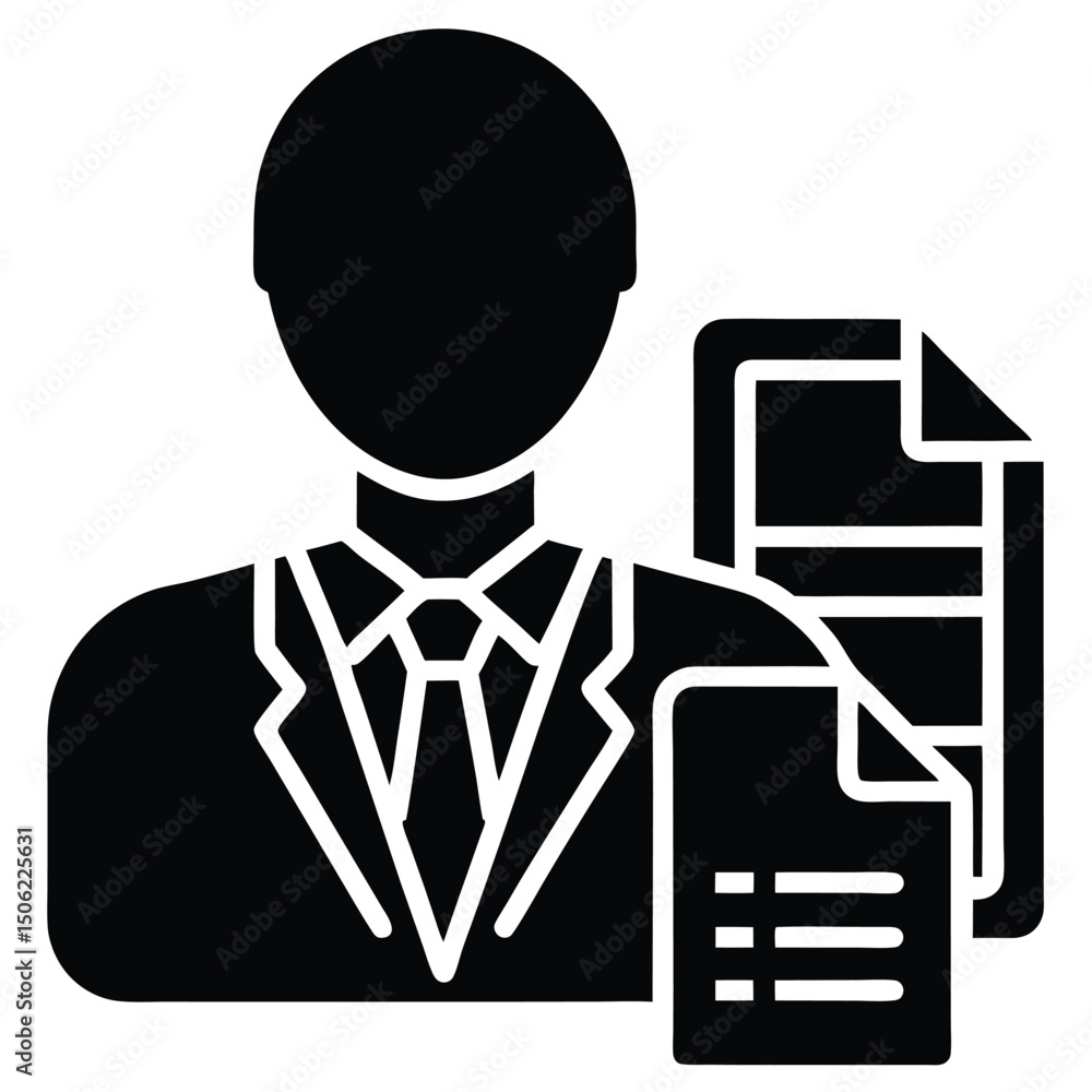 Poster it technician element isolated it documentation on white background