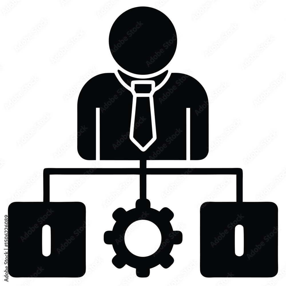 Poster it technician element isolated it ticketing system on white background