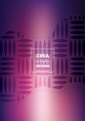 Abstract vector background with purple gradients, geometric leaf shape patterns and smooth wave lines.
