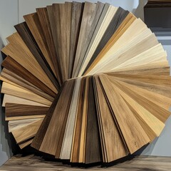 Wide range of flooring samples in various wood tones