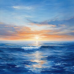 Obraz premium Sunset over the tranquil sea