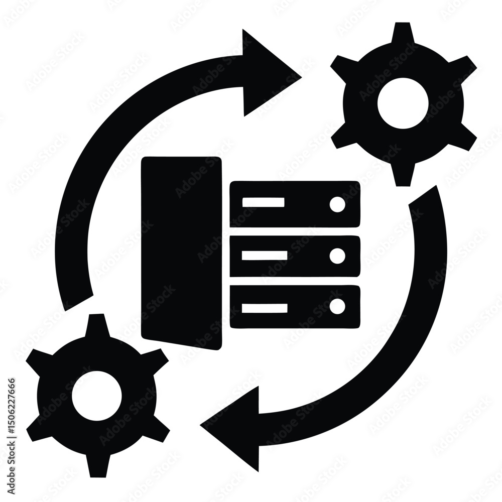 Poster it technician element isolated system restore process on white background
