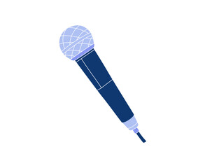 Microphone or mike cartoon illustration sign in modern style illustration. Microphone or mic vector icon for app