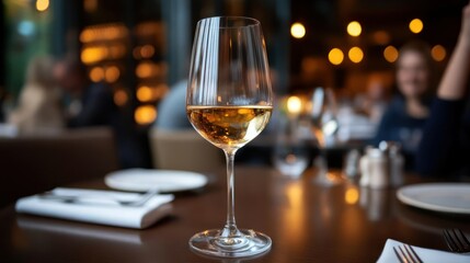 Elegant Wine Glass in a Fine Dining Setting