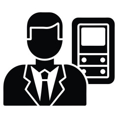 it technician element isolated virtual machine on white background