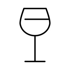 ワイングラスのシンプルな線画アイコン