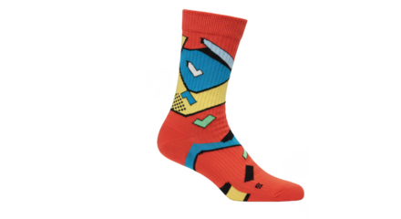 Colorful Abstract Sock Design Isolated On Black Background Illustration