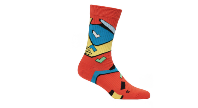 Colorful Abstract Sock Design Isolated On Black Background Illustration