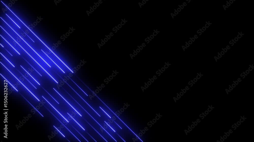 Poster abstract glowing neon lights blinking lines moving animation. colorful neon line moving on backgroun