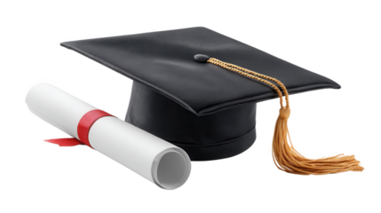 Graduation Cap and Diploma Symbol of Academic Achievement