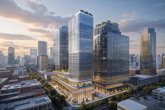 Innovative Urban Planning and Modern Office Architecture Transform Metropolitan Skylines