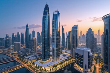 Obraz premium Luxury Office Towers and Premium Business Amenities in a Contemporary Environment