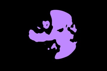 abstract liquid shape object on black background