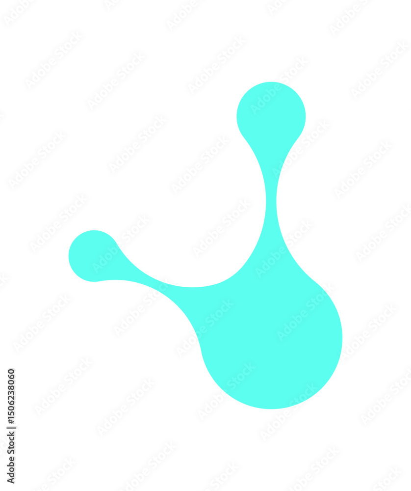 Wall mural y2k abstract metaball shape. playful icon of modern shape and form. retro element of the 90s, bold d