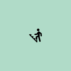 Stair walk icon flat vector design