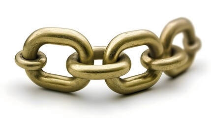 Closeup Golden Chain Links Interlocking Connection