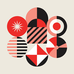 Fototapeta premium Minimalist Abstract Geometric Pattern Set