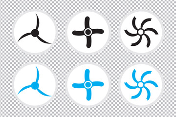 set of propeller icon, isolated on white background.
