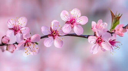 Obraz premium Stunning Pink Blossom Flowers Branch Spring Nature