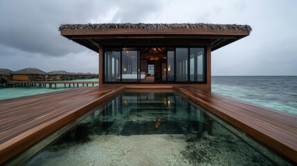 Luxury Overwater Bungalow with Glass Bottom Floor in Maldives