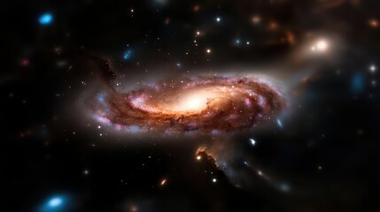 Magnificent Spiral Galaxy Floating in Deep Space