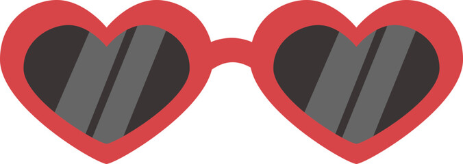 Trendy Red Sunglasses Vector Icon for Summer