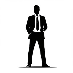 Confident and successful businessman silhouette