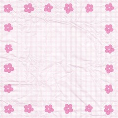 Cute flower frame square grid illustration picture background