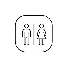 Fototapeta premium Simple male and female restroom icon in minimalist design 