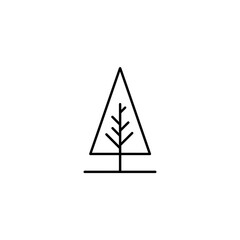 Fototapeta premium Simple line drawing of a tree icon on a white background 