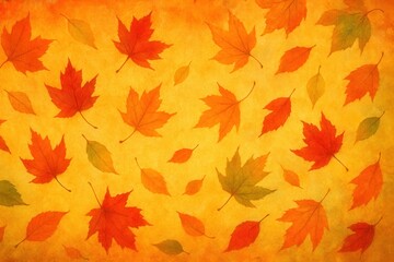 Autumn Leaves Background Falling Foliage Seasonal Transition Concept Warm Colors Nature Texture Wallpaper Design Created with AI Technology Art Style Graphic