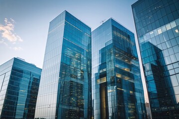 Modern Reflective Glass Towers in Business Environments