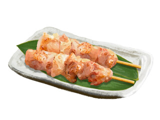 焼き鳥2本（塩）皿付き