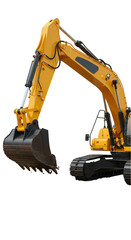 Illustration Of A Yellow Excavator Isolated On Transparent Background