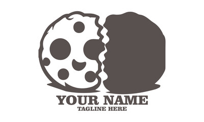 Chocolate chip cookie character vector illustration and Chocolate chip cookie character logo icon with white background