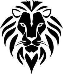 Tribal vector illustration of a wild lion head with wings, perfect for a tattoo design or mascot logo