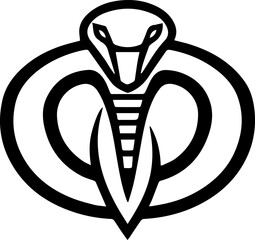 Vector illustration of a black serpent in the form of an animal tattoo design, a snake within a snake silhouette symbol