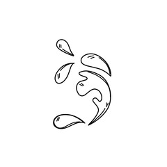 Doodle line water splash