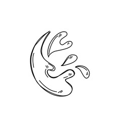 Doodle line water splash