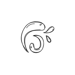 Doodle line water splash