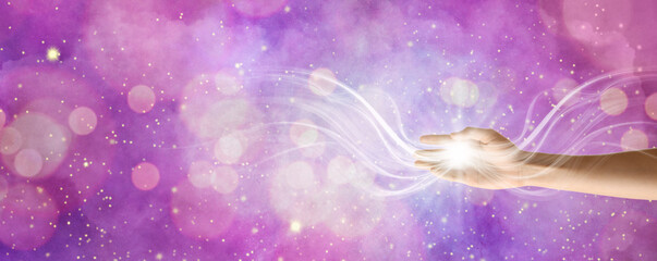 Female hand on white background