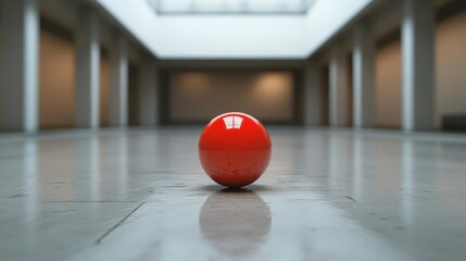 Red Sphere in Architectural Space